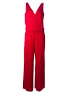 Michael Michael Kors Sleeveless Jumpsuit, Women's, Size: S, Red, Polyester/spandex/elastane/metal Other