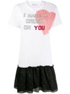 Red Valentino Printed Logo Dress - Silver