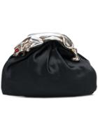 Giorgio Armani Vintage Panther-embellished Clutch - Black