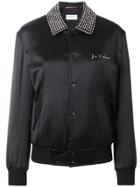 Saint Laurent Satin Teddy Bomber Jacket - Black