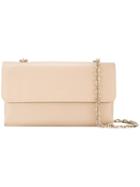 Casadei - Chain Flap Bag - Women - Nappa Leather/satin - One Size, Nude/neutrals, Nappa Leather/satin