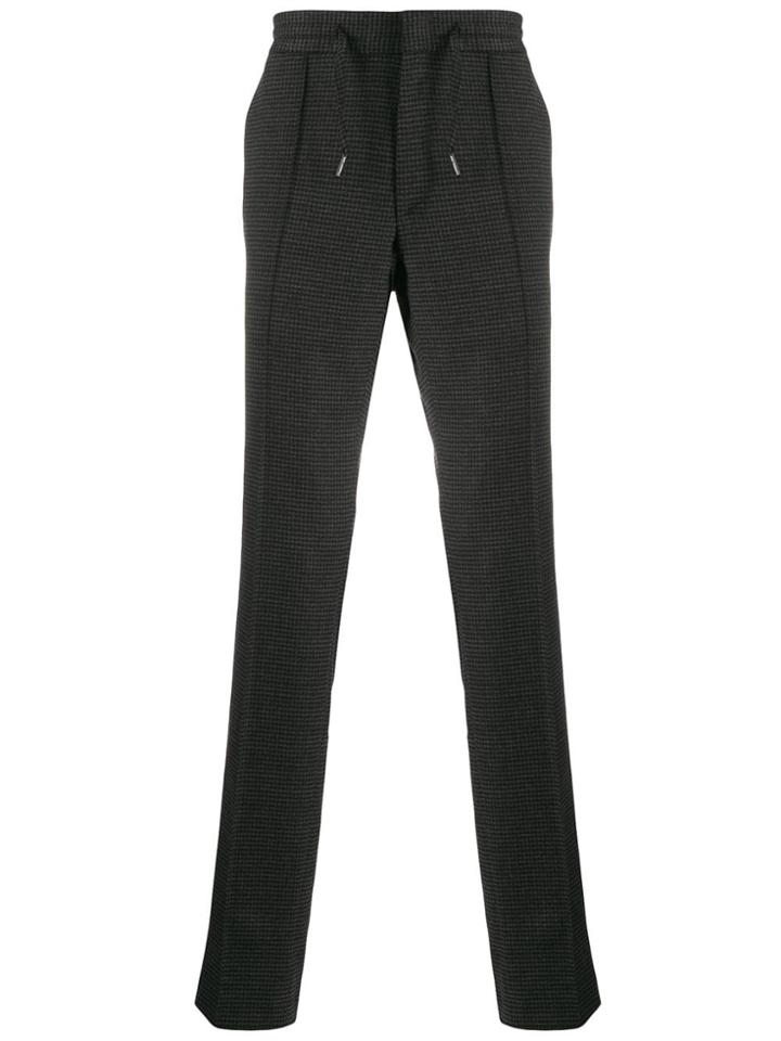 Karl Lagerfeld Houndstooth Drawstring Trousers - Grey
