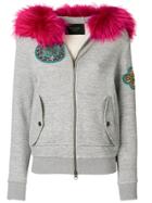 Mr & Mrs Italy Fur Collar Bomber Jacket - Grey