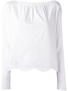 See By Chloé Scalloped Hem Blouse, Women's, Size: Medium, White, Cotton