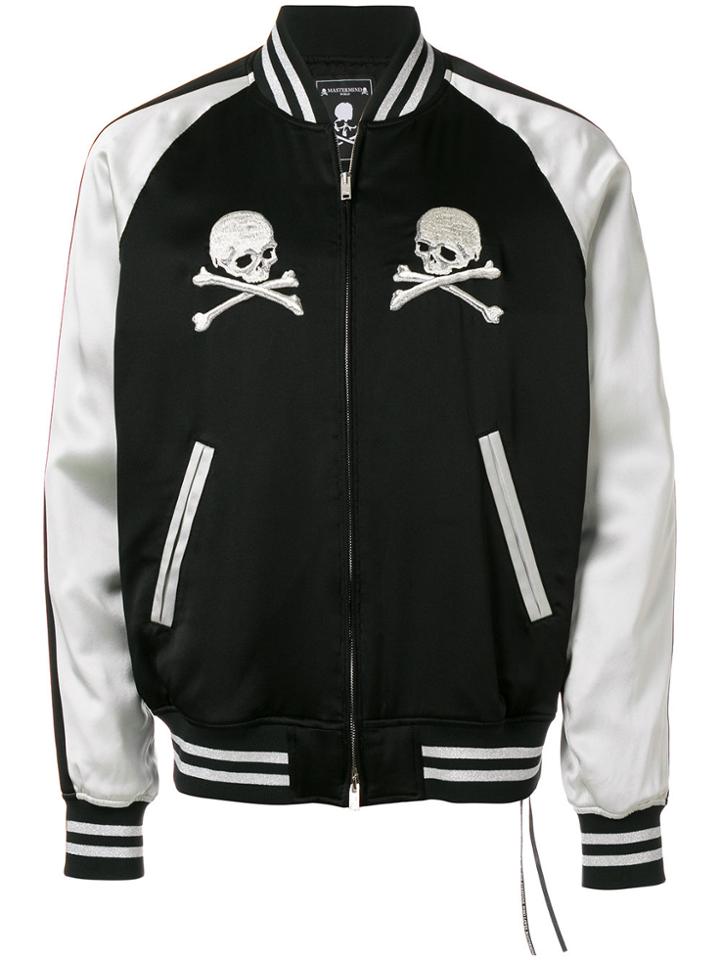 Mastermind World Embroidered Skull Bomber Jacket - Black