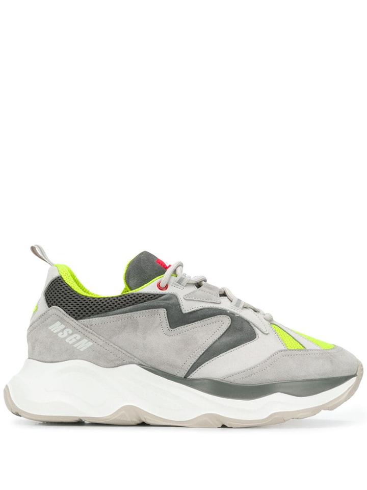 Msgm Colour Block Sneakers - Grey