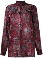 Etro Floral Embroidered Shirt, Women's, Size: 40, Red, Silk/viscose