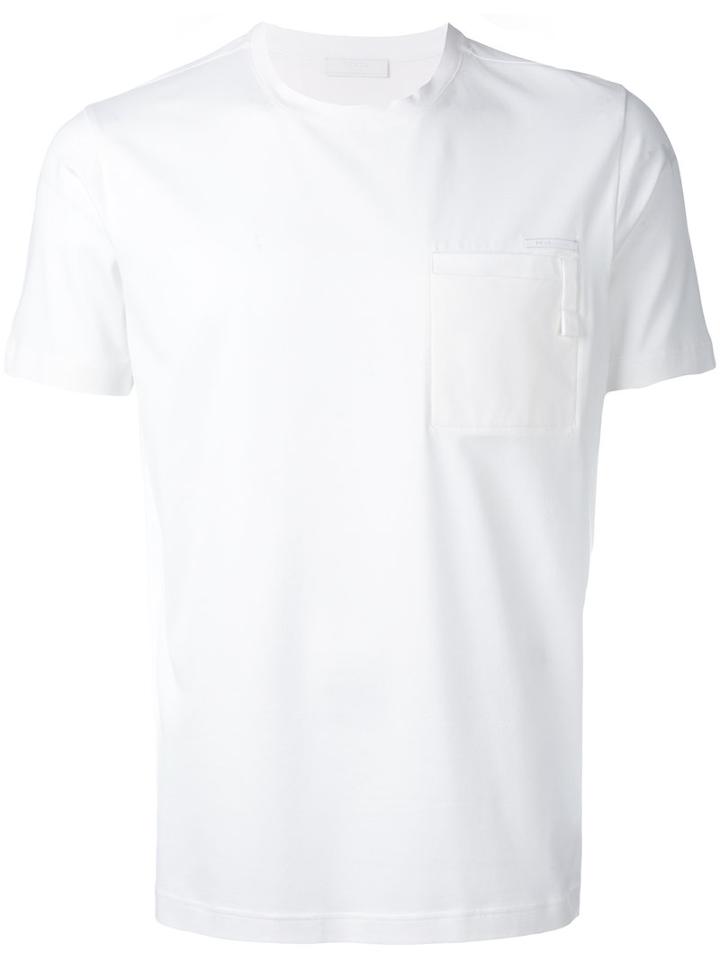 Prada Pocket T-shirt, Men's, Size: Large, White, Cotton/spandex/elastane