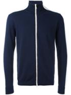 Moncler Bi-colour Zip Cardigan, Men's, Size: Large, Blue, Cotton