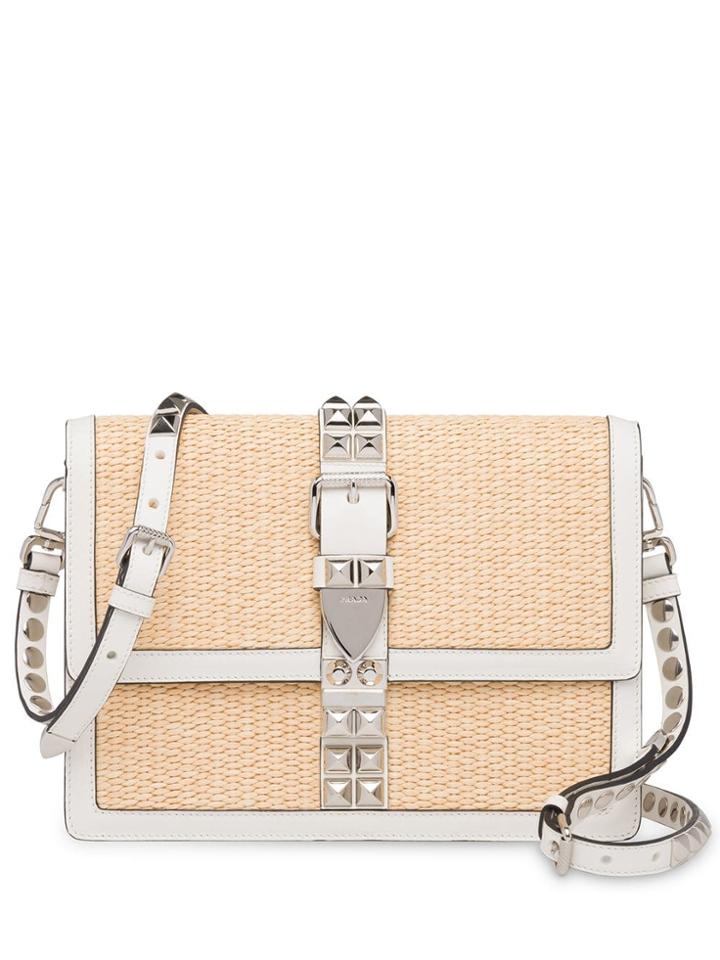 Prada Elektra Woven Shoulder Bag - Neutrals