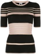 M Missoni Striped-knit T-shirts - Black