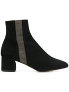 Castañer Stripe Detail Ankle Boots - Black