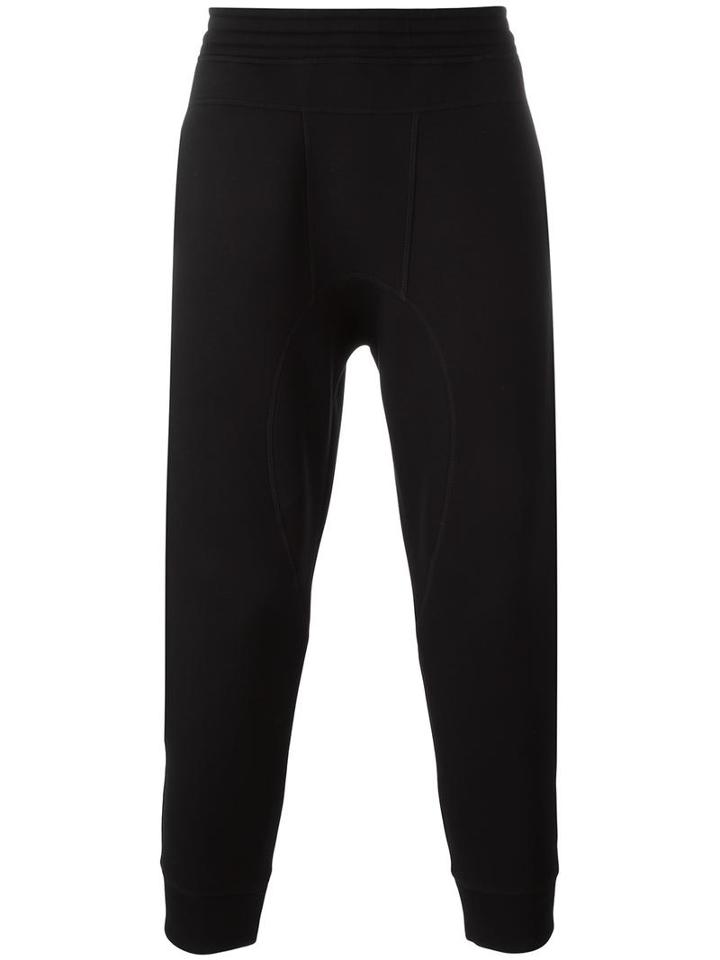 Neil Barrett Cropped Track Pants, Men's, Size: Small, Black, Lyocell/cotton/viscose/spandex/elastane
