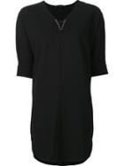 Alexander Wang Metal Detail Tunic Dress, Women's, Size: 2, Black, Polyester/triacetate