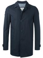 Herno Single Breasted Coat, Men's, Size: 52, Blue, Cotton/polyamide/modal/polyester