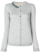 No21 Jewel Embellished Cardigan - Grey