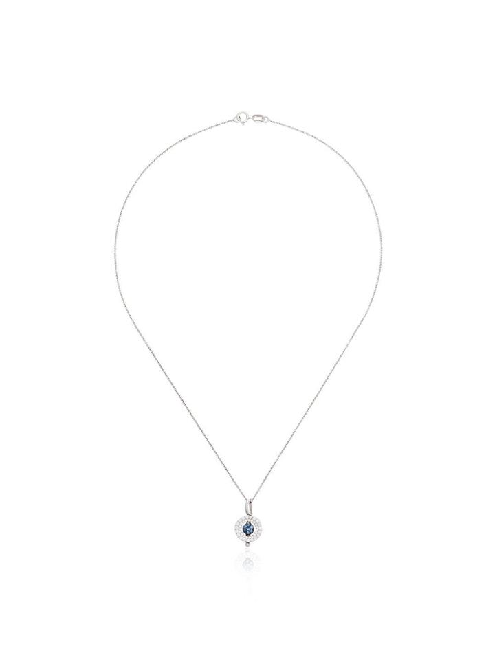 Luis Miguel Howard Mini Rounded Pendant Sapphire 18kt Gold Necklace -