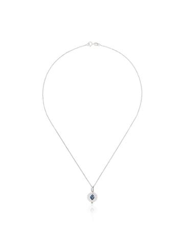 Luis Miguel Howard Mini Rounded Pendant Sapphire 18kt Gold Necklace -