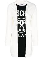 Moschino Logo Hooded Sweater Dress - White