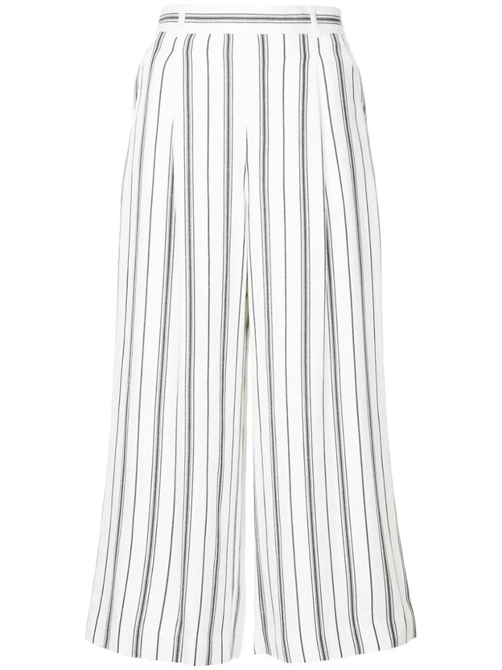 Loveless Stripe Print Cropped Trousers - White
