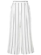 Loveless Stripe Print Cropped Trousers - White