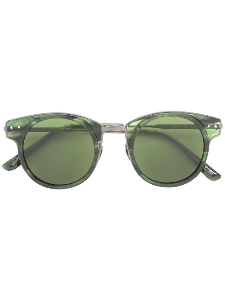 Bottega Veneta Eyewear Marble Effect Cat Eye Sunglasses, Adult Unisex, Green, Metal (other)