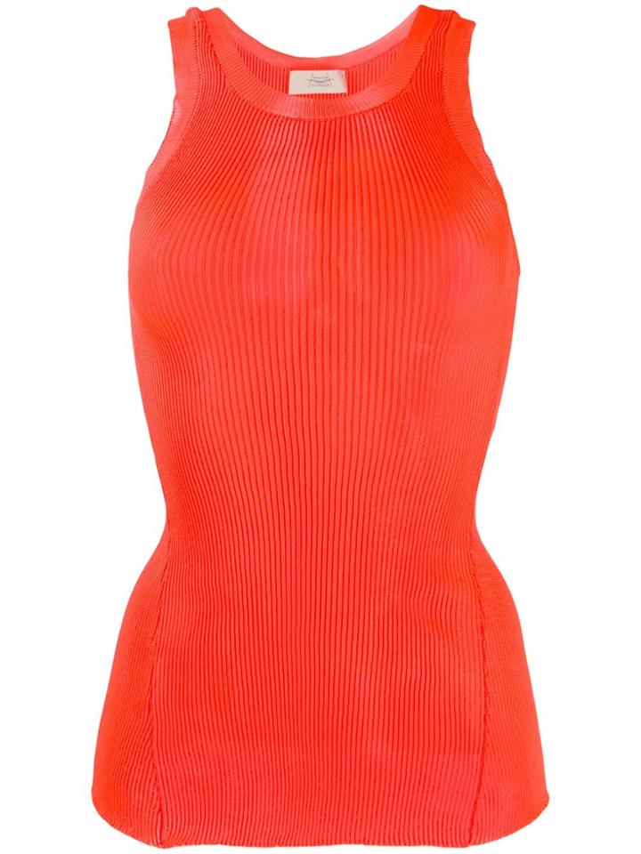 Maison Flaneur Ribbed Sleeveless Tank - Orange
