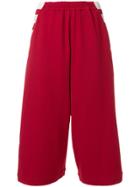 Y-3 Cropped Designer Trousers - Red