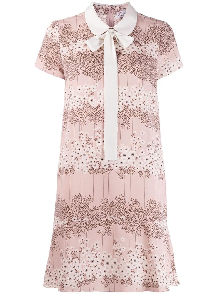 Red Valentino Floral Print Mini Dress - Neutrals