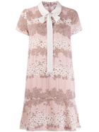 Red Valentino Floral Print Mini Dress - Neutrals