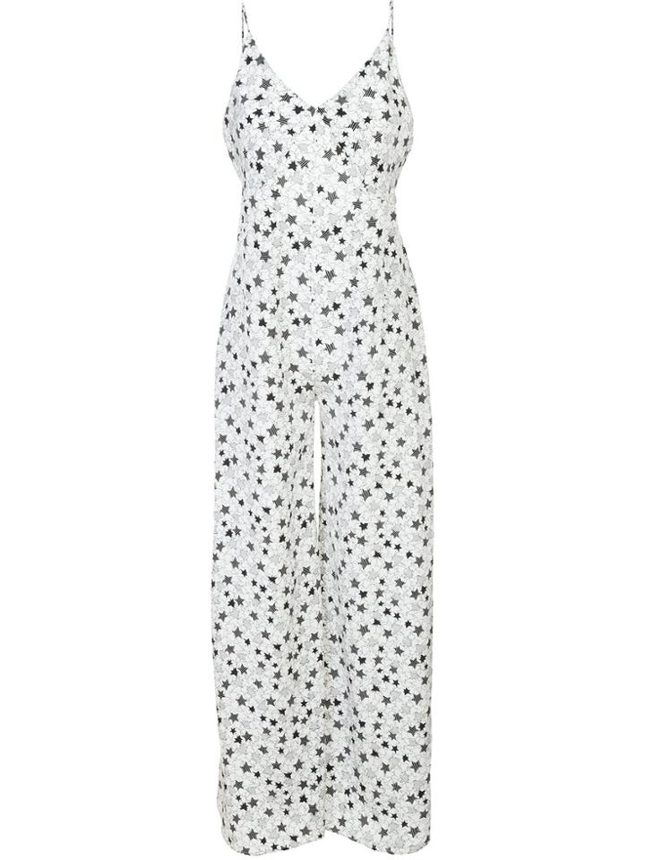 Fleur Du Mal Bias Star Print Jumpsuit - White