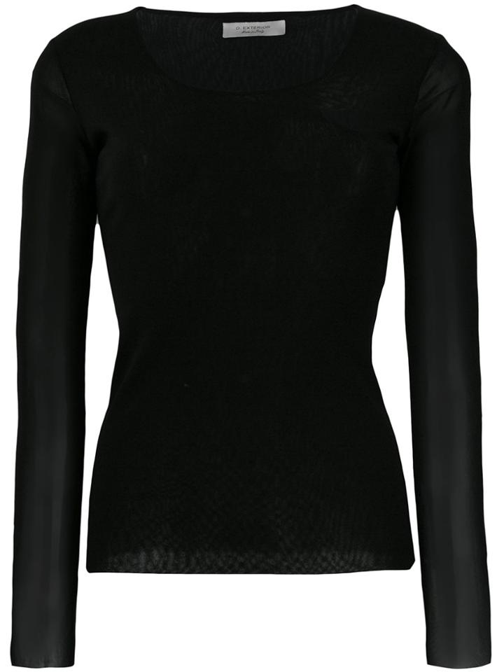 D.exterior Round Neck Jumper - Black