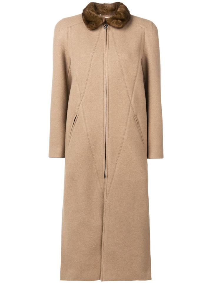 Fendi Long Zipped Coat - Nude & Neutrals
