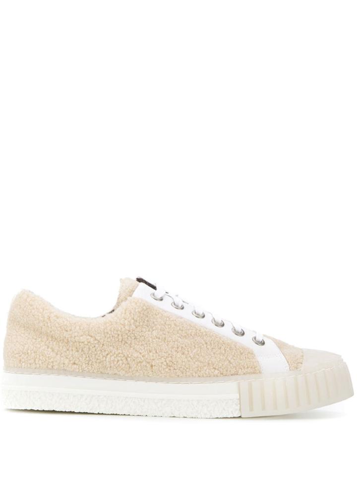 Adieu Paris Textured Lace Up Sneakers - Neutrals