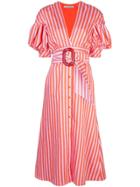 Silvia Tcherassi Striped Flared Belted Dress