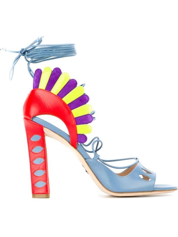Paula Cademartori Lotus Sandals, Women's, Size: 36, Blue, Leather