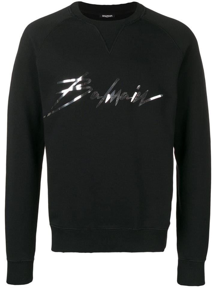 Balmain Foiled Signature Logo Sweatshirt - Black