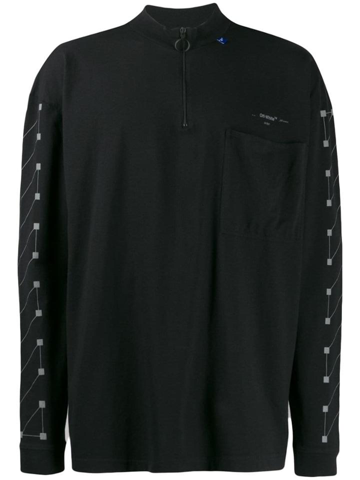 Off-white Arrows Zip Neck T-shirt - Black