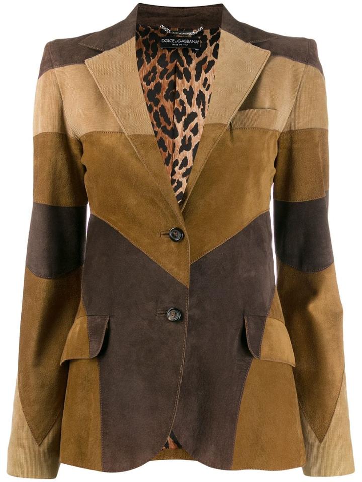 Dolce & Gabbana Vintage Patchwork Slim Blazer - Brown