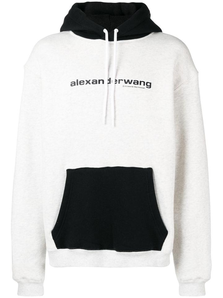 Alexander Wang Logo Print Hoodie - Neutrals