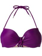 Marlies Dekkers - Musubi Plunge Bikini Top - Women - Nylon/polyester/spandex/elastane - 80b, Women's, Pink/purple, Nylon/polyester/spandex/elastane