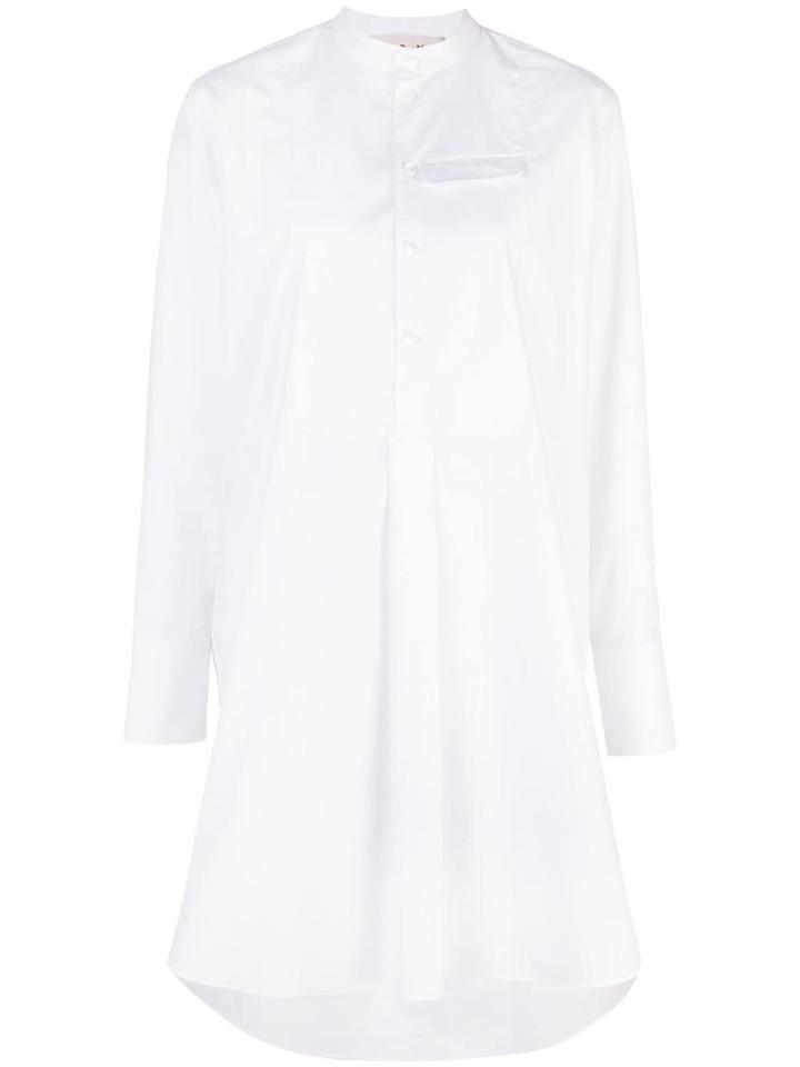 Marni High Low Hem Shirt Dress - White