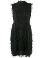 Givenchy Sleeveless Ruffled Lace Dress, Women's, Size: 38, Black, Viscose/polyamide/polyester