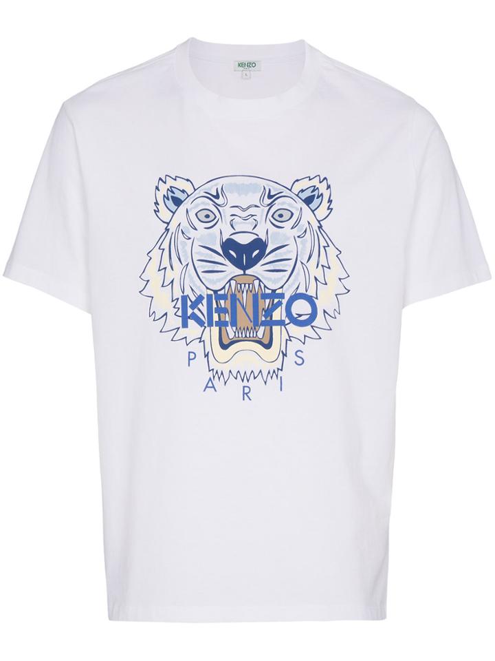 Kenzo Tiger Head Print Short Sleeve T-shirt - White