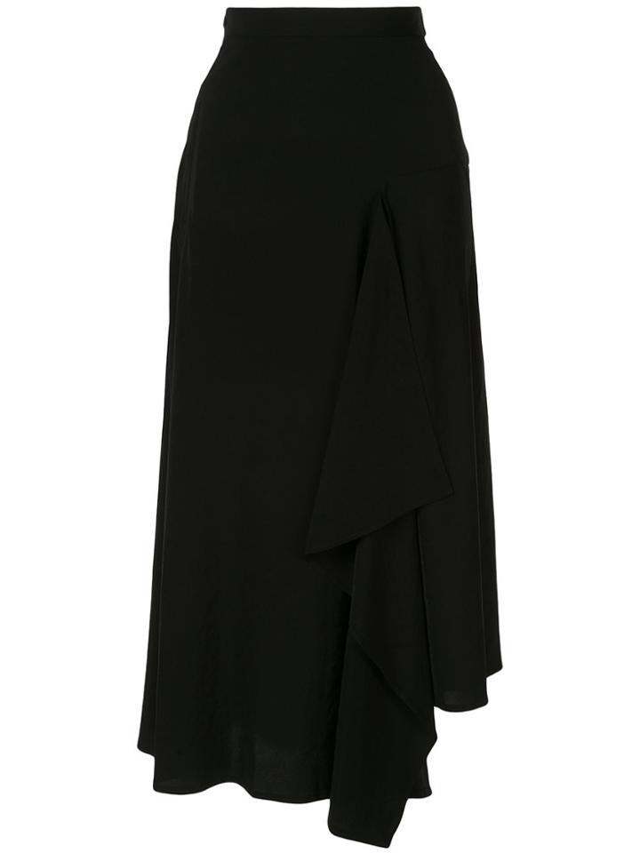 Yohji Yamamoto Asymmetric Ruffle Skirt - Black