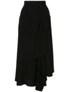 Yohji Yamamoto Asymmetric Ruffle Skirt - Black
