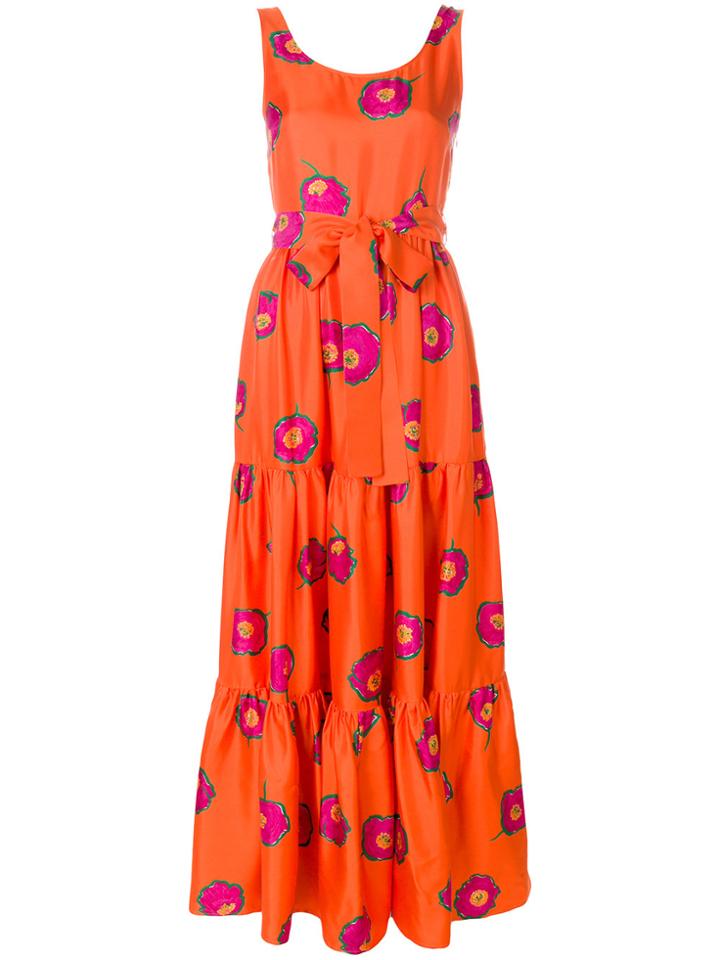 La Doublej Sleeveless Printed Dress - Yellow & Orange