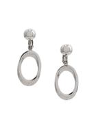Susan Caplan Vintage '1960s Oval Hoop Earrings - Silver