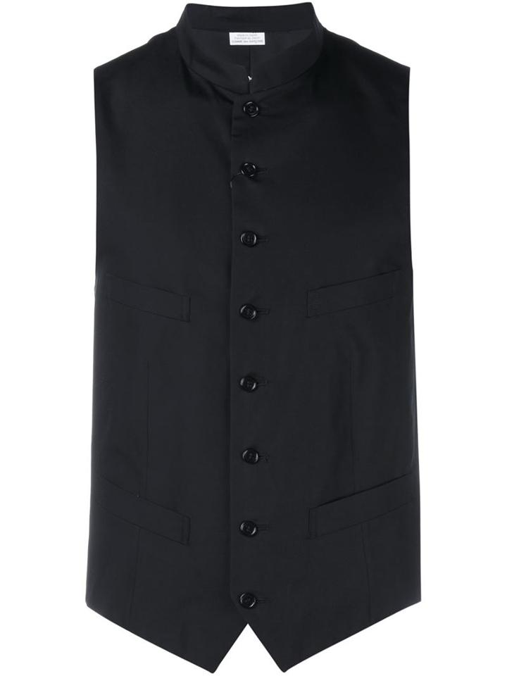 Comme Des Garçons Homme Plus Cotton Waistcoat, Men's, Size: Small, Black, Cotton/cupro