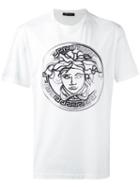 Versace Medusa T-shirt, Men's, Size: Small, White, Leather/rubber